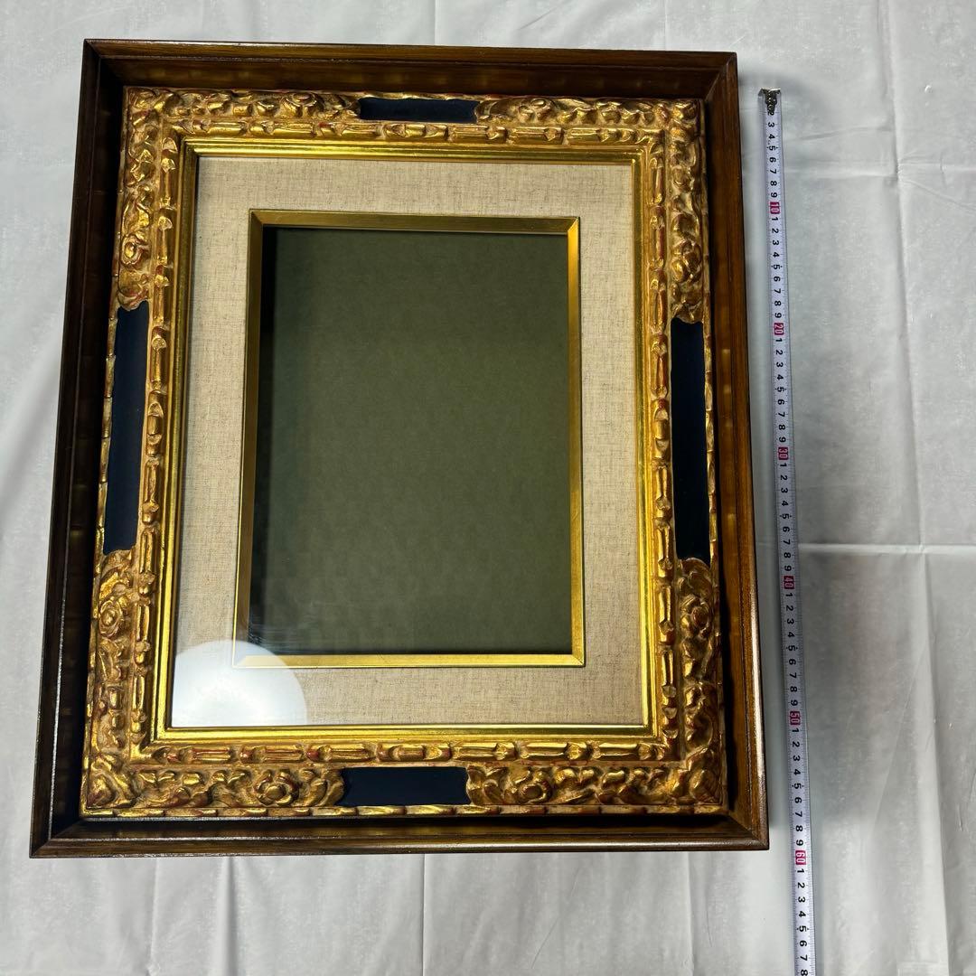 値下済 アンティーク調 豪華装飾 額縁 額 木製 ゴールドフレーム空額インテリア