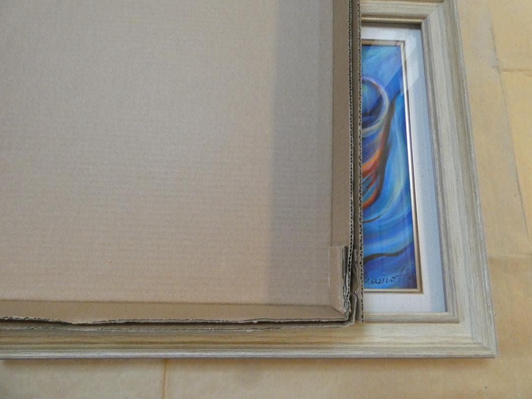 静物画　油絵　岡本太郎　炎上　F6　額付き　手描き　肉筆