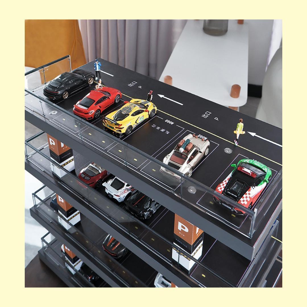 1/64 駐車場 ミニカー ジオラマ 模型 ガレージ zR7