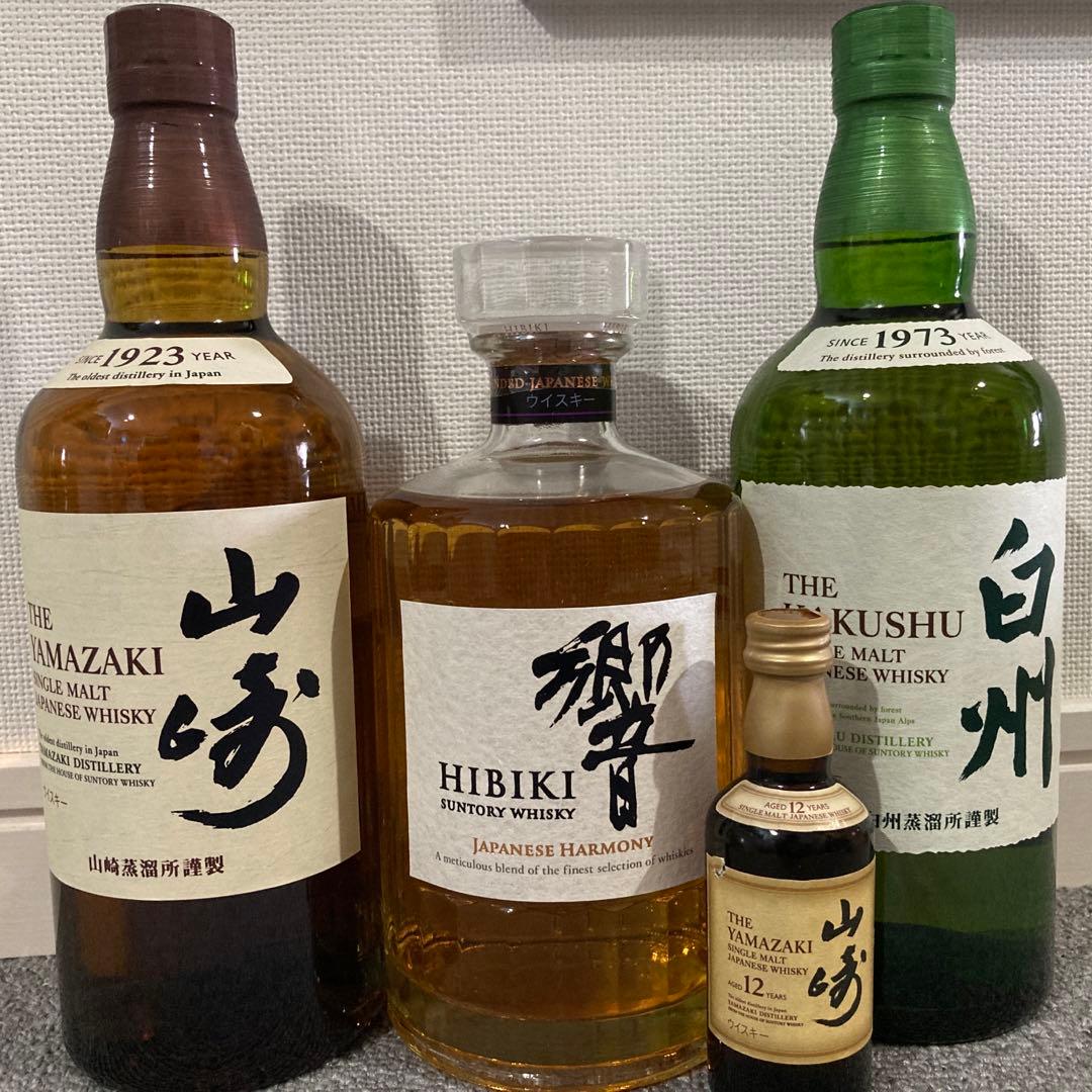 【未開封！国産ウイスキー4本】山崎12年、山崎、白州、響
