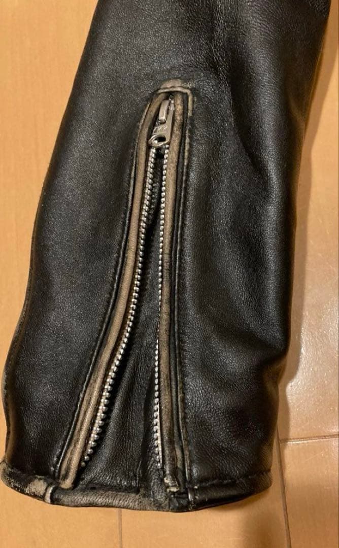 メンズ レザー シングルライダースジャケット 黒 赤裏地