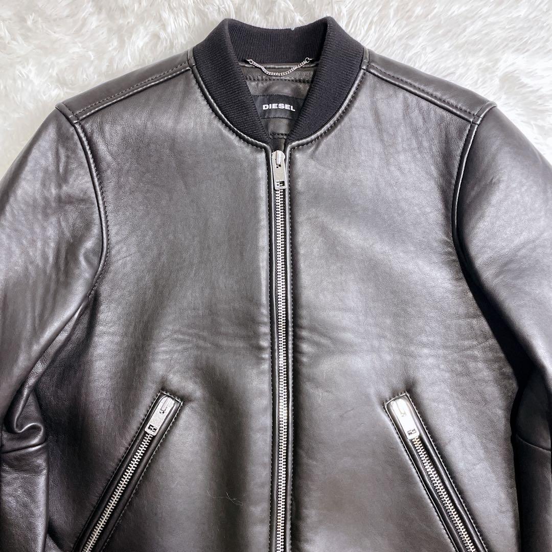 極美品✨DIESEL ボンバージャケット ラムスキン シングル MA-1 S