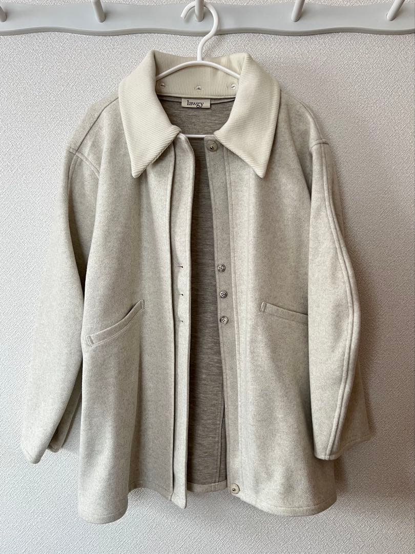 ジャケット・アウター lawgy/2way neck front double point coat