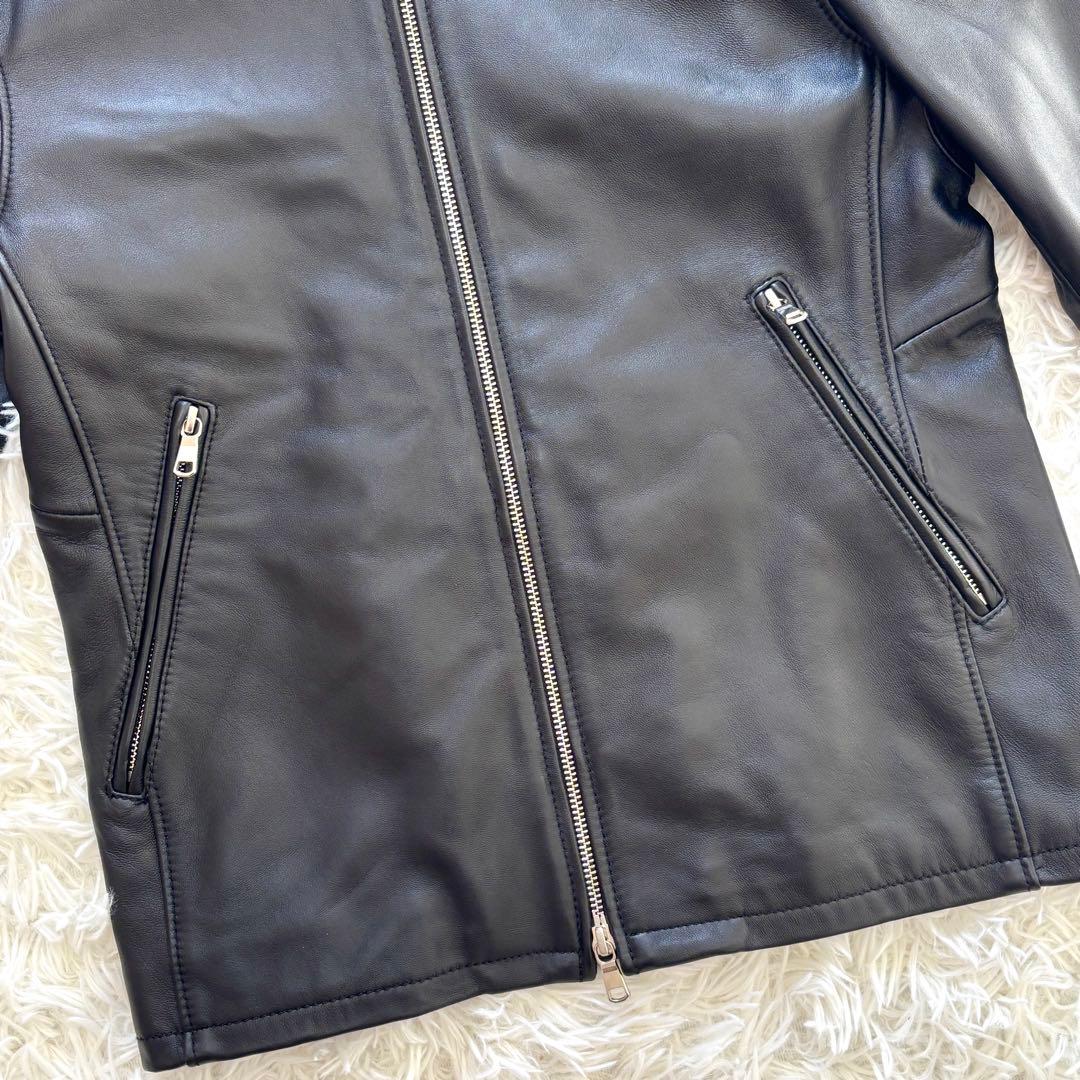 【タグ付未使用】羊革 ユナイテッドアローズ シングルライダースジャケット 黒