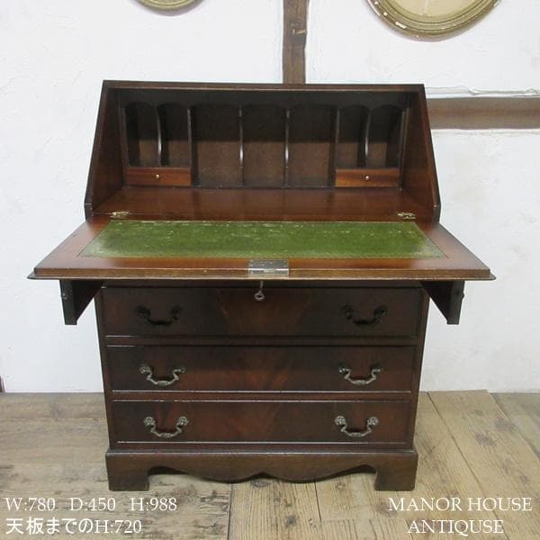 イギリス アンティーク 家具 ライティングビューロー デスク 机 6469d