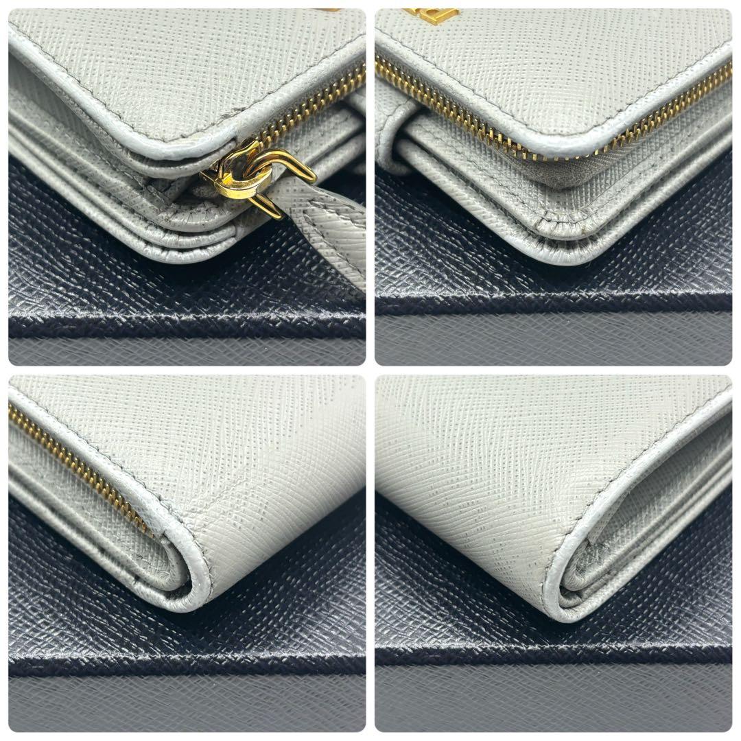 ✨現行モデル✨PRADA 二つ折り　財布　サフィアーノ　メタルロゴ　ICタグ
