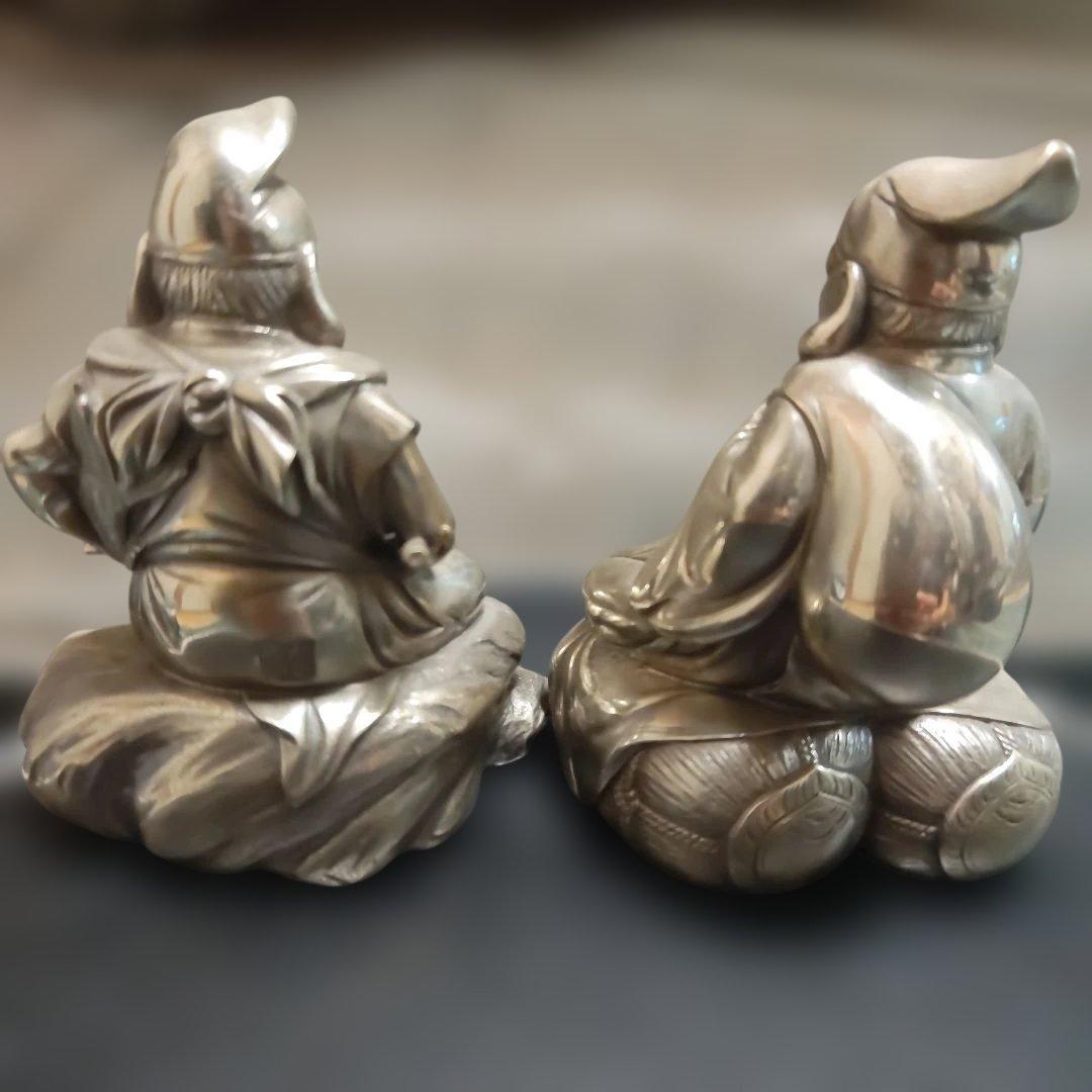 洋銀製 恵比寿大黒天像