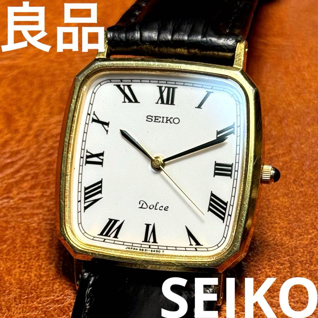 A83 希少 稼動品 SEIKO DOLCE スクエア型 80年代ヴィンテージ