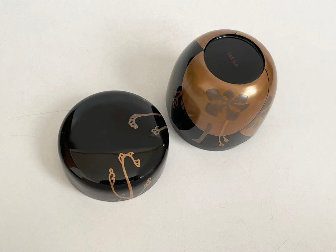 塗師　漆芸家　目白宗芳　棗　蕨　蕨蒔絵　棗　茶入　共箱