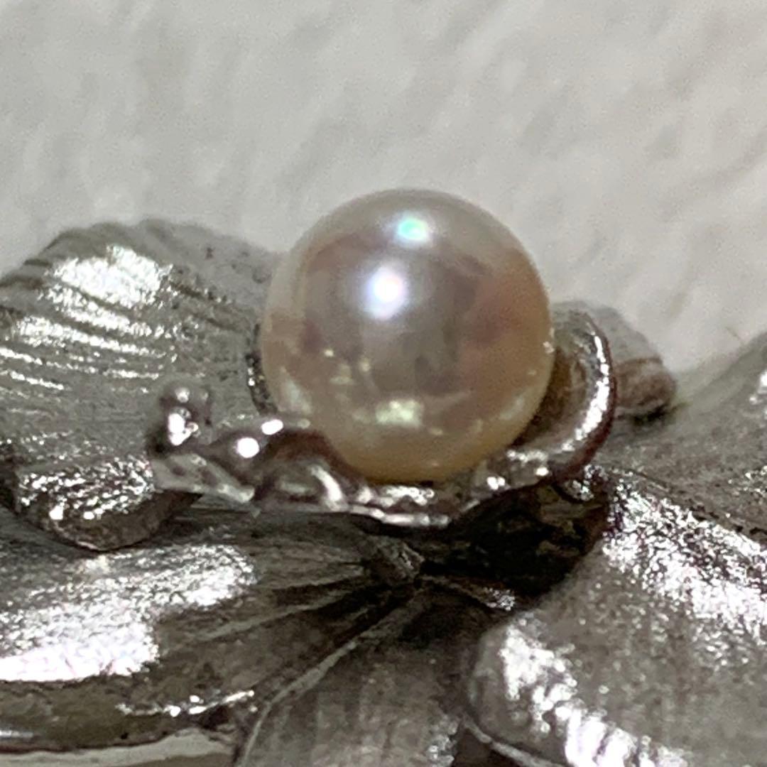 極美品 アコヤ真珠 ピンブローチ 胡蝶蘭 極上 銀細工 SILVER 925