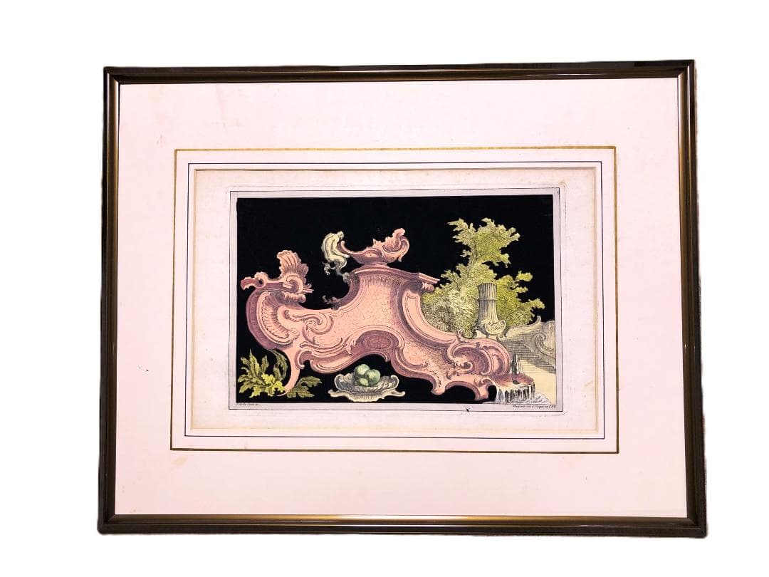 ガブリエル・ユキエのエッチング　ジャック・ド・ラジュ原画　18世紀ロココ芸術