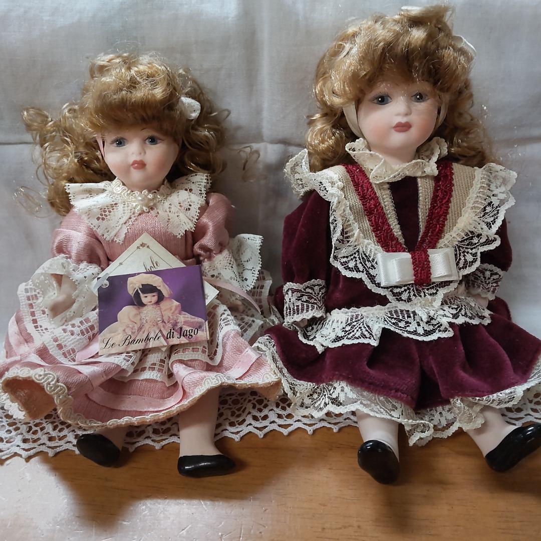 人形　2体　イタリア製　ドール　ヴィンテージ　西洋人形　ビスクドール