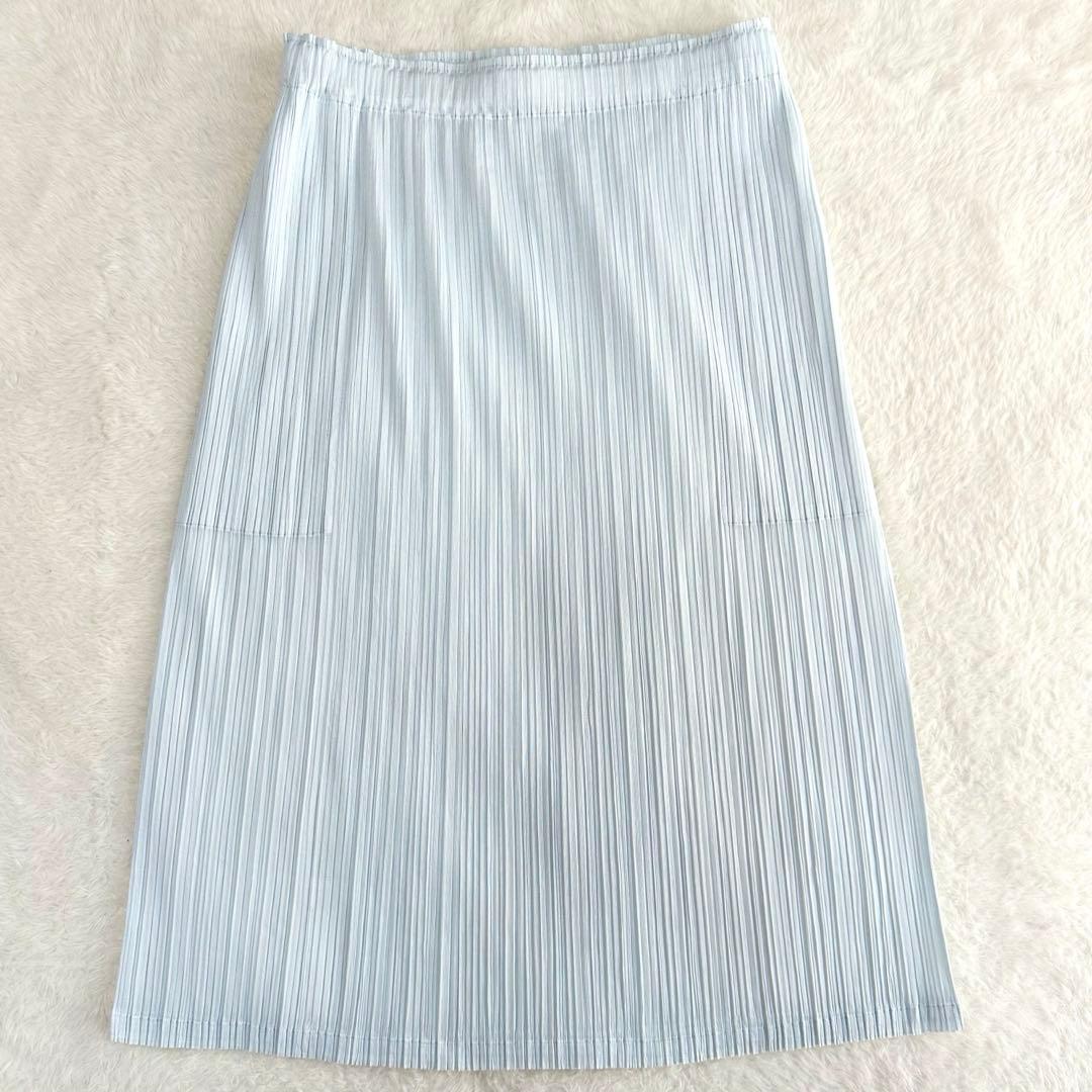 極美品✨PLEATS PLEASE プリーツプリーズ 巻スカート 水色 サイズ3