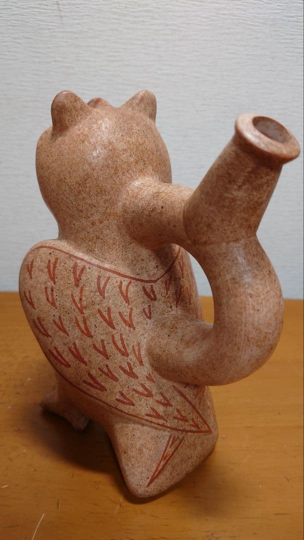 ペルー　モチェ文化　フクロウの土器　リプロ品