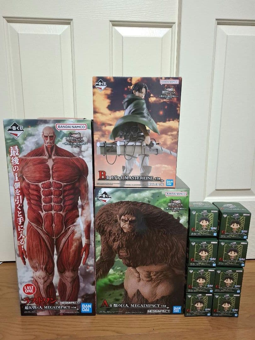 一番くじ　進撃の巨人　〜獣の巨人は俺が仕留める〜　A賞　B賞　ラストワン賞　G賞