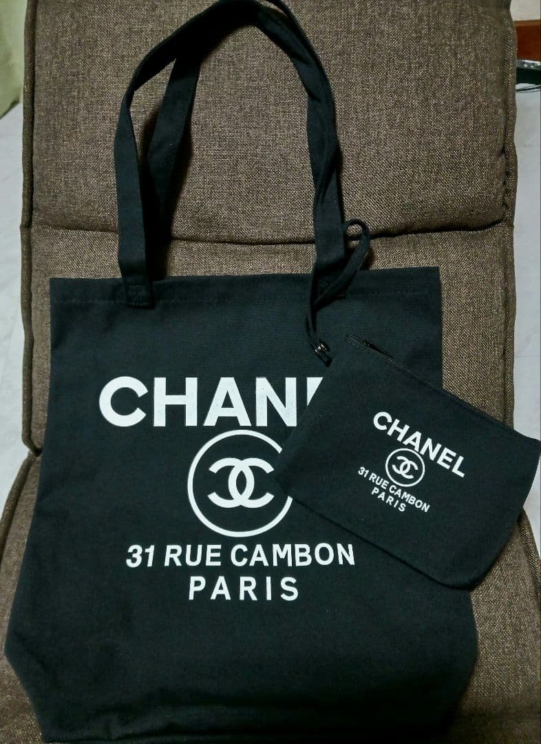 新品CHANEL ブラック トートバッグ ポーチセット　ノベルティ