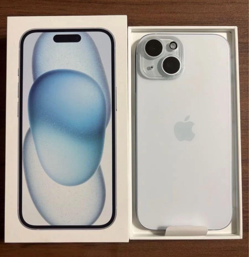 【新品同様！】iPhone15 128GB ブルー 純正バッテリー100%