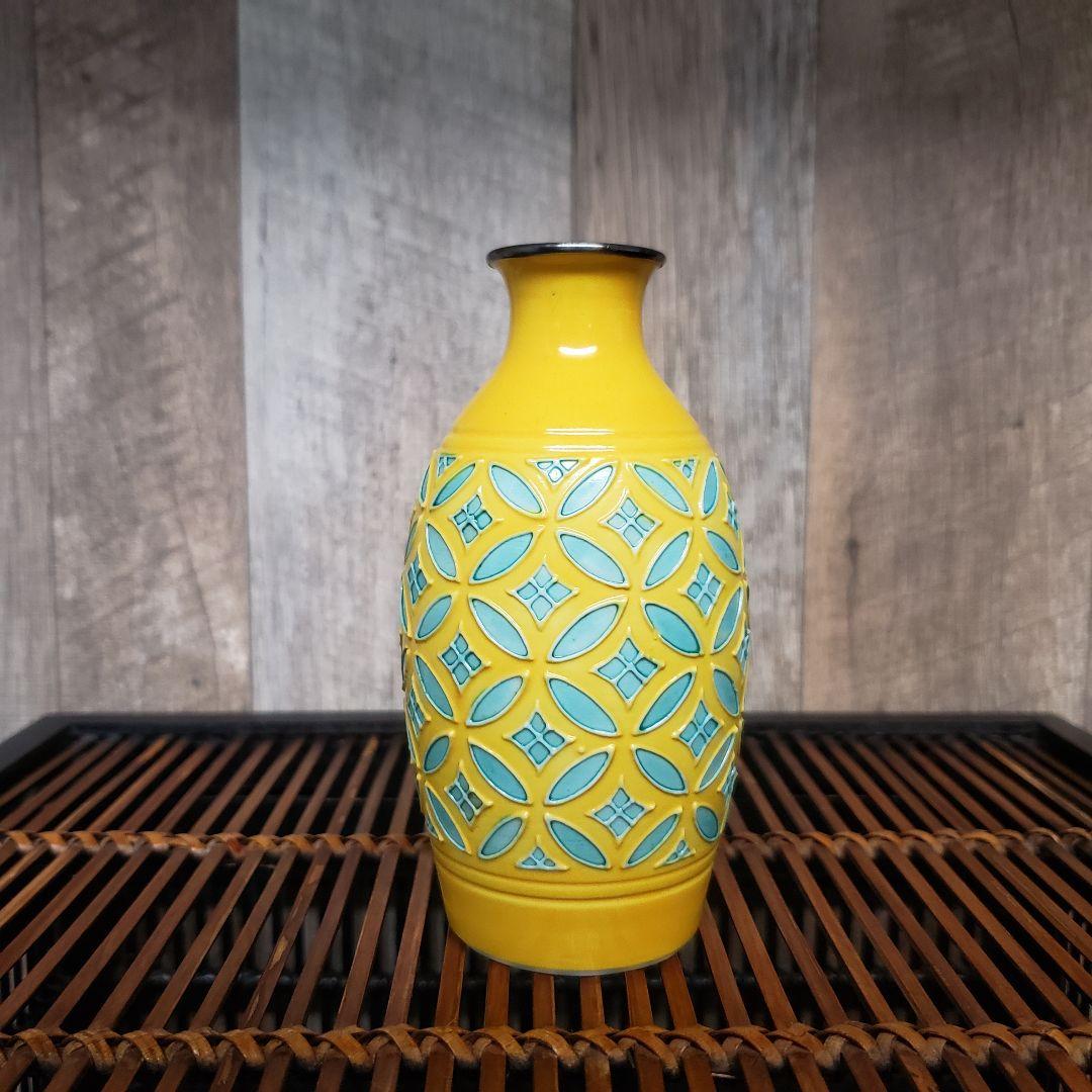 【12点セット】永楽焼/黄交趾/酒器揃/徳利一対/酒盃十客/内銀張/骨董◎