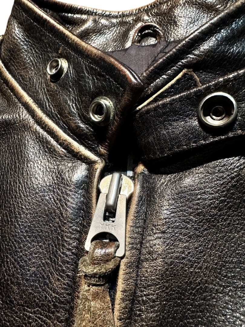 希少！ビンテージ加工！R.B.C 本革シングルライダースジャケット size L