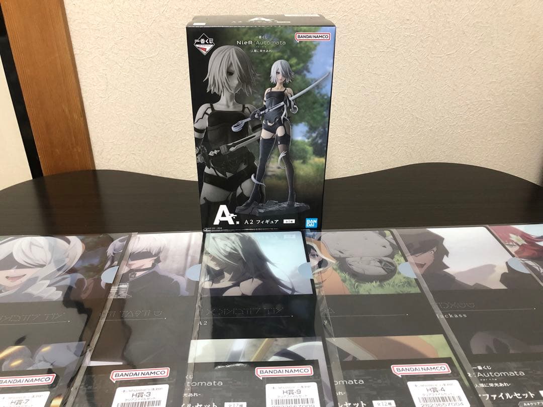 一番くじニーアオートマタ　A賞 A2 フィギュア H賞 クリアファイルセット