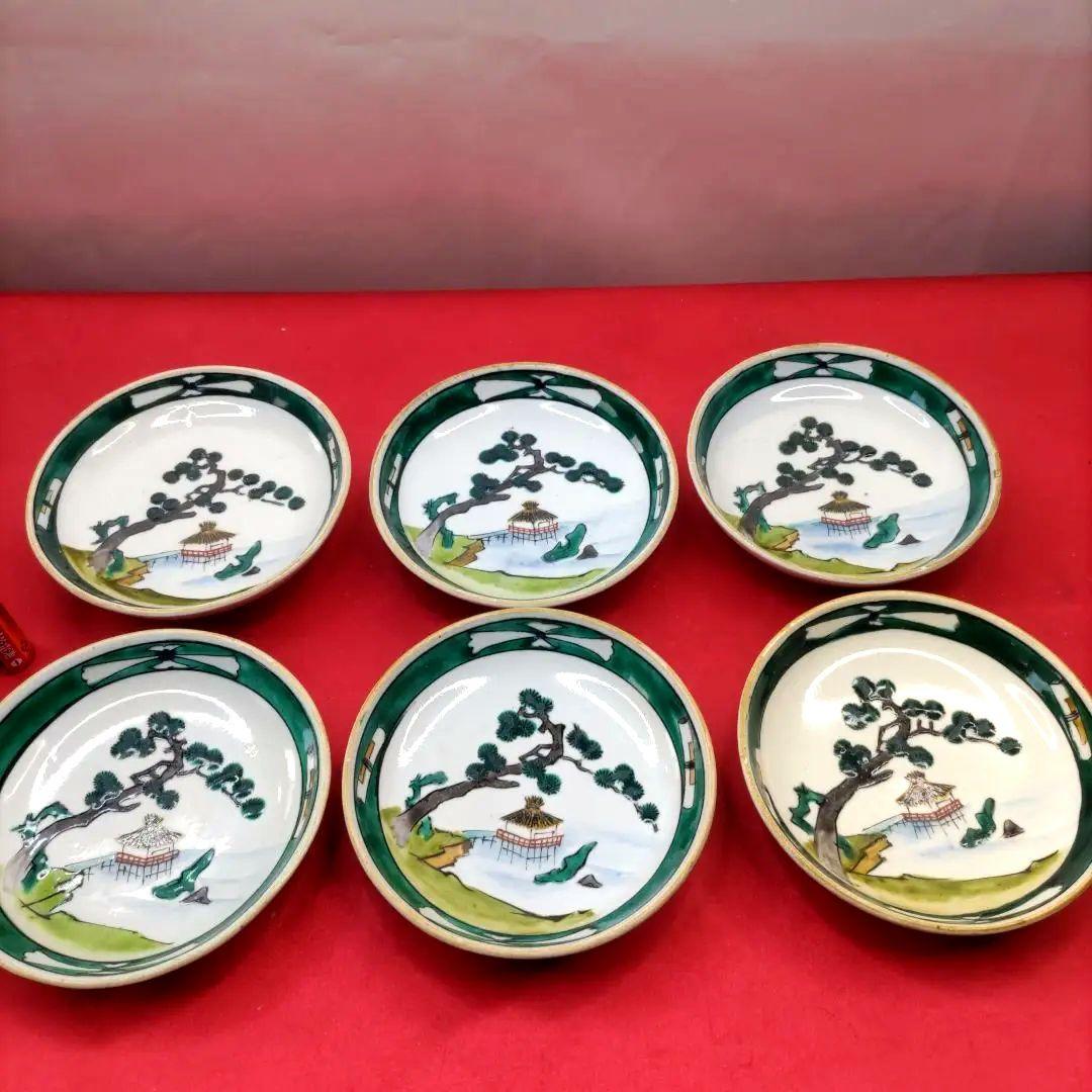 九谷焼　古九谷　色絵　豆皿　小皿　なます皿　6客セット