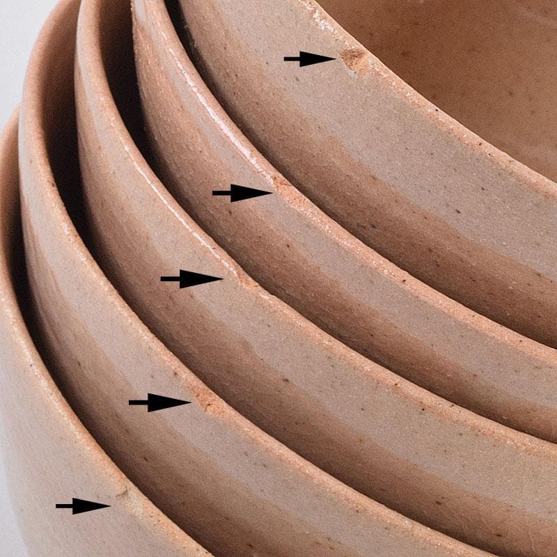 茶道具　阿漕窯　福森円二造　御本　刷毛目　数茶碗　十客　共箱　M　R9298H