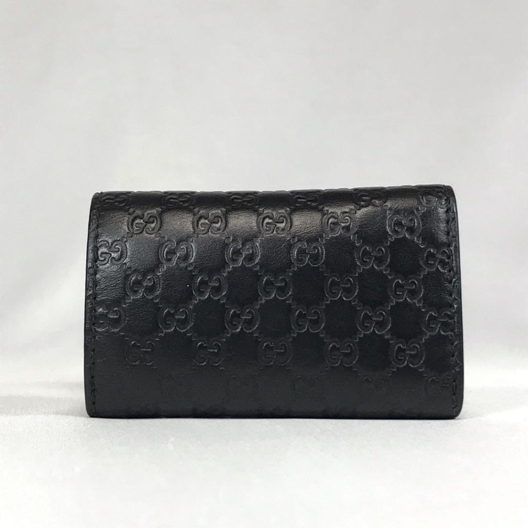 極美品　グッチ　キーケース　6連　マイクロシマ　 GG柄　ブラック