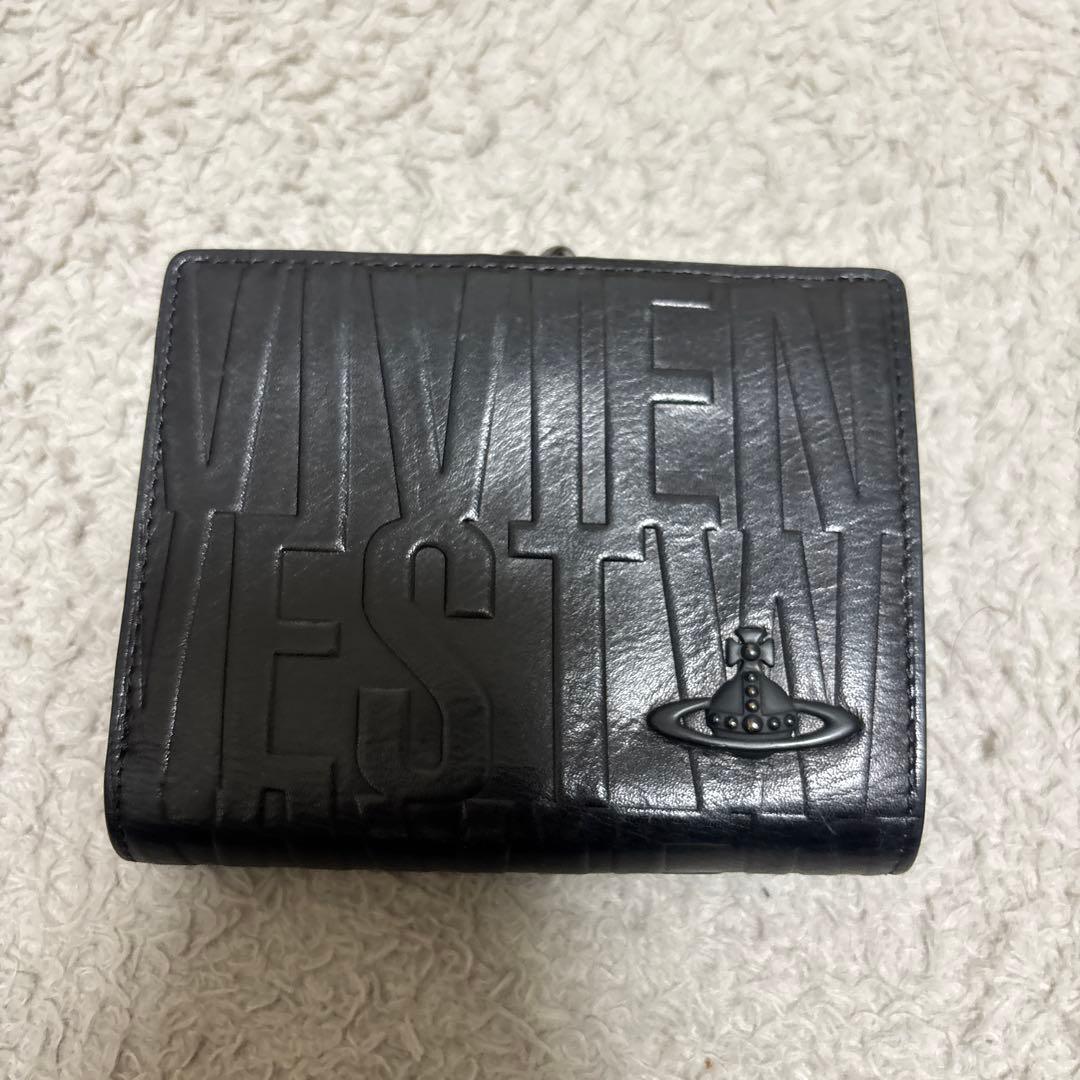 Vivienne Westwood 折財布 口金 がま口　レザー　ブラック