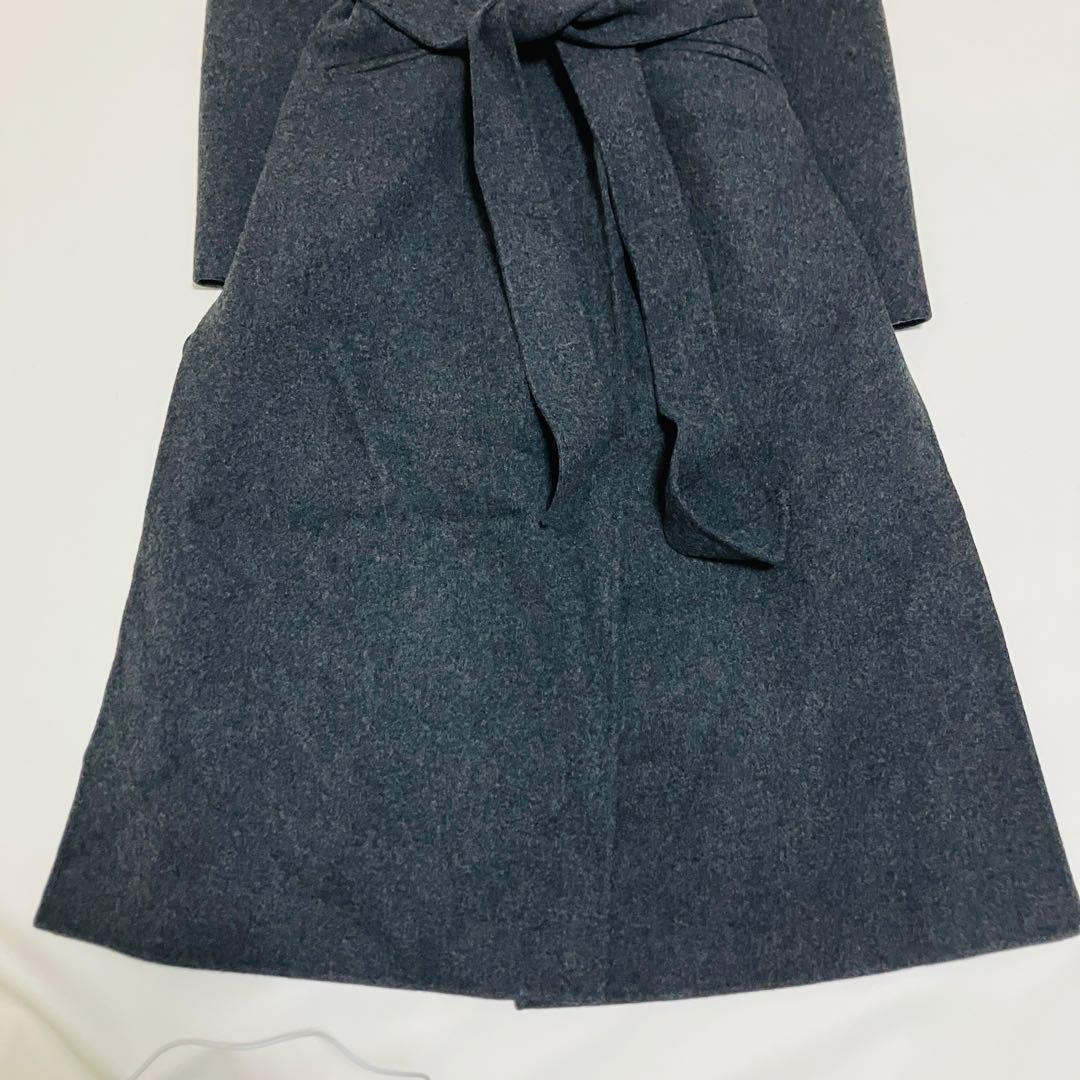 23AW anuans リバーロングチェスターコート ピュアウール グレー