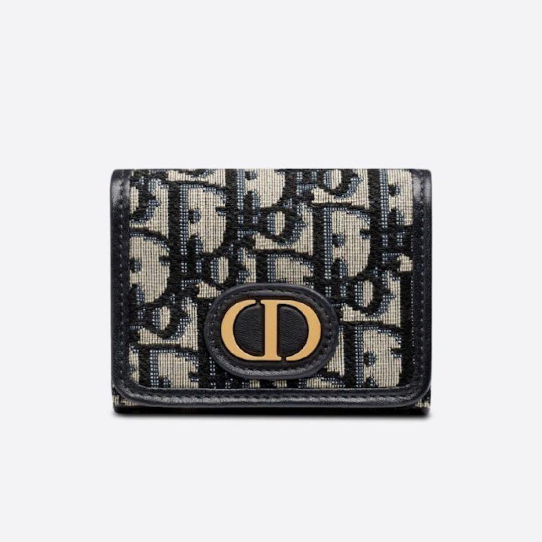 値下げ中！Dior 折りたたみ　コンパクトデニムロゴ入りトロッターミニウォレット