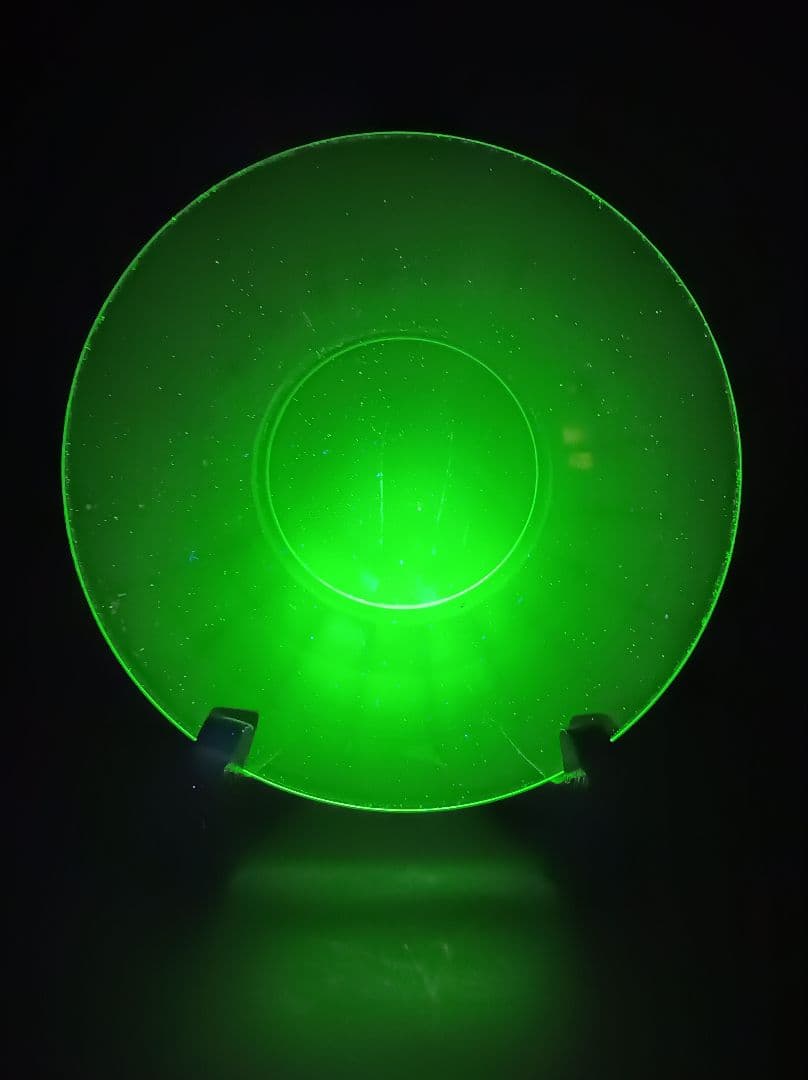 【希少】【美品】ウランガラス　アンカーホッキング　ディプレッションガラス