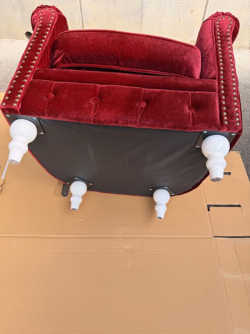 【美品】【送料無料】ヴィンセント　チェスターフィールド　赤