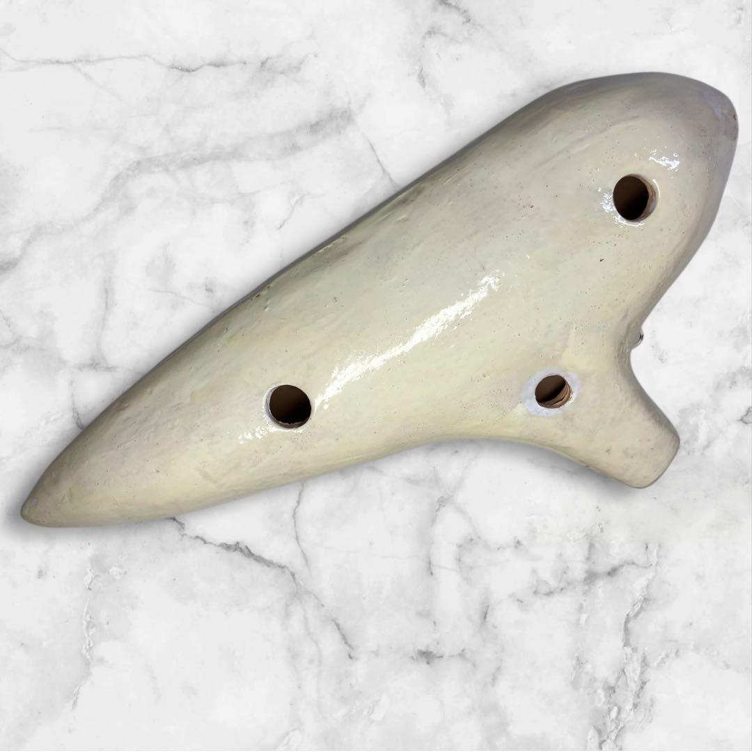 【美品オカリナ】アケタ◉オカリーナバス級C調 幅約28cm 640g 陶器製