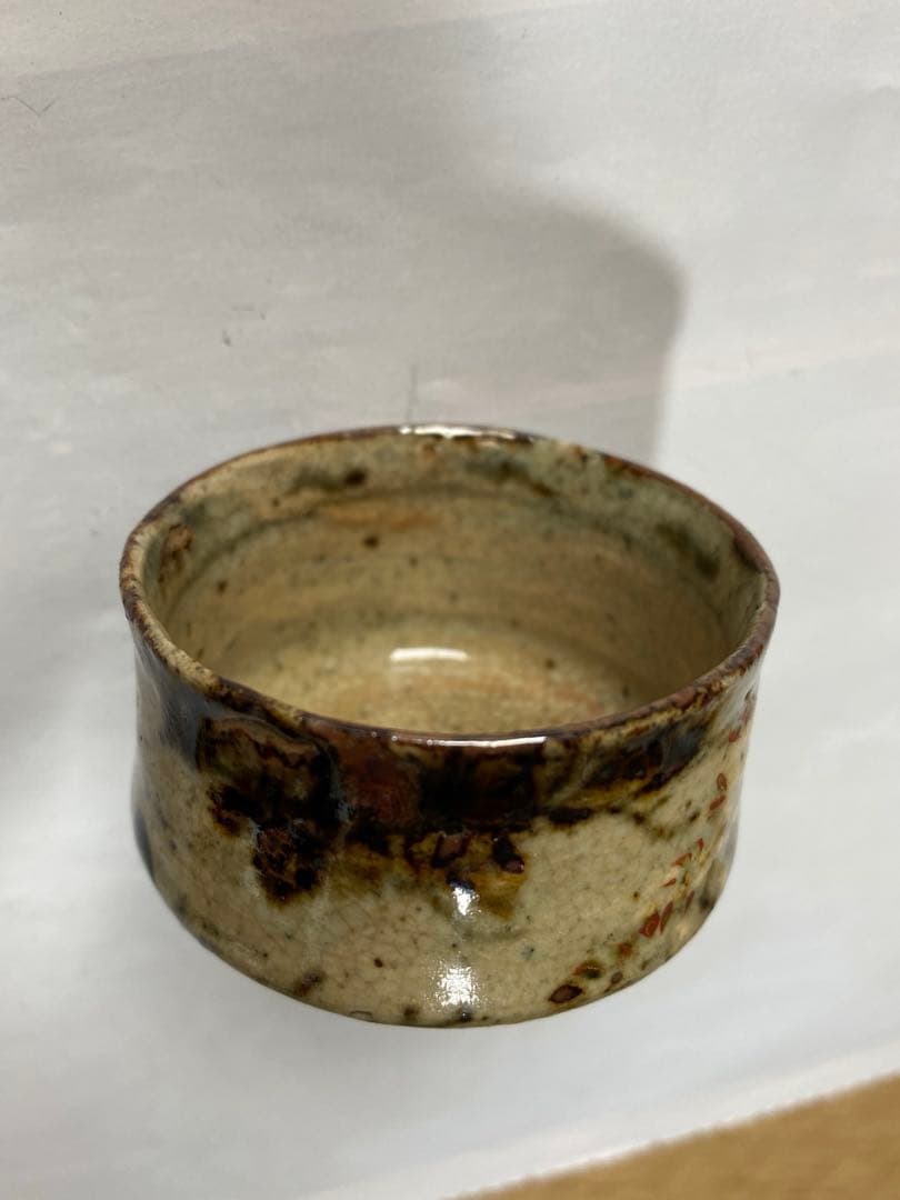 ♦犬山焼 雲錦手 竹節高台 酒器 ぐい呑み 大正〜 明治時代 古美術品 骨董品