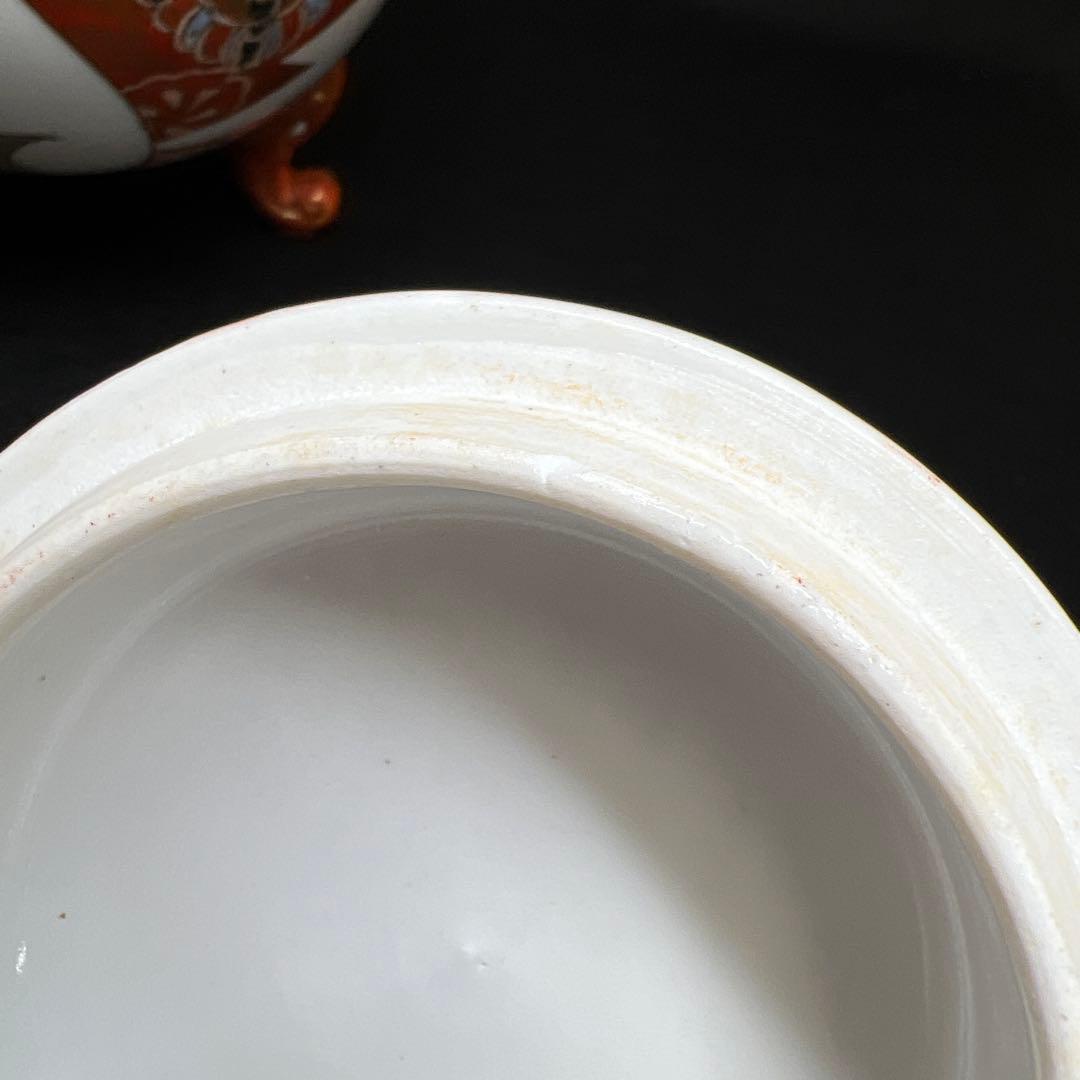 明治時代　九谷焼　金蘭手獅子香炉　木箱付　高約20㎝東Y7-1224☆2Fタサニ