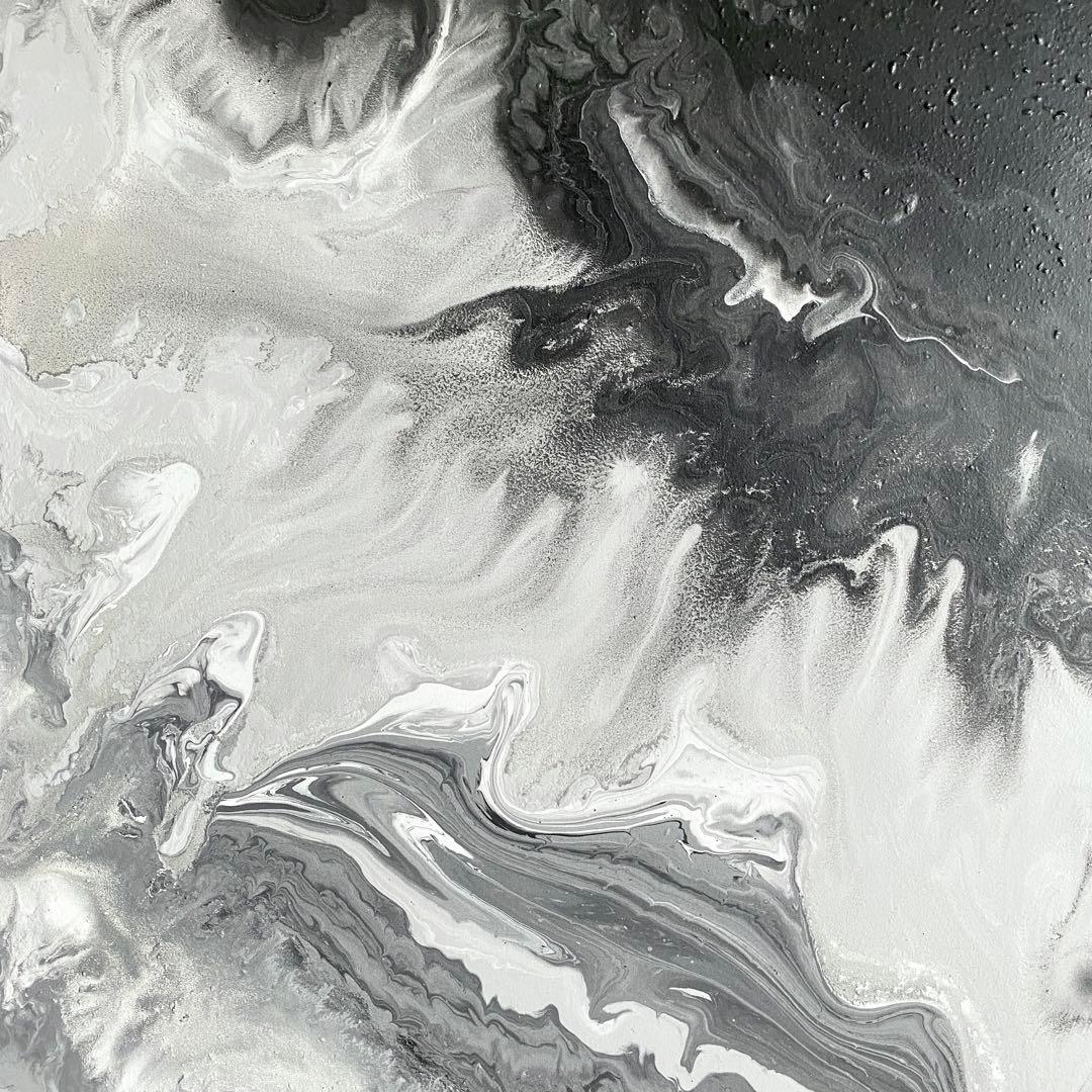 【フロイドアート ポーリングアート 絵】インテリア アクリル 美術 グレー白黒