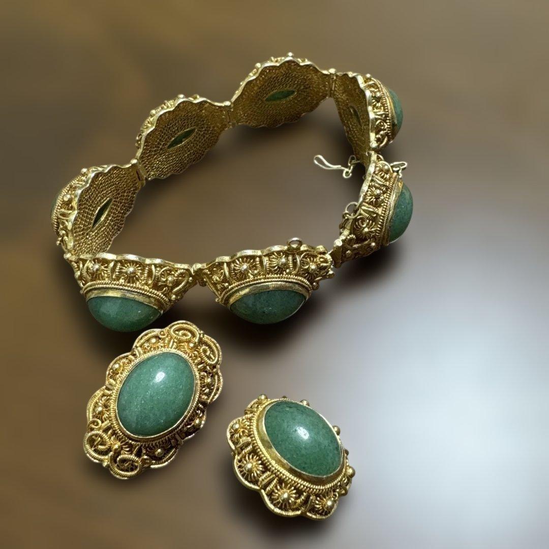 ヴィンテージスタイル ブローチ・コサージュセットシルバー925