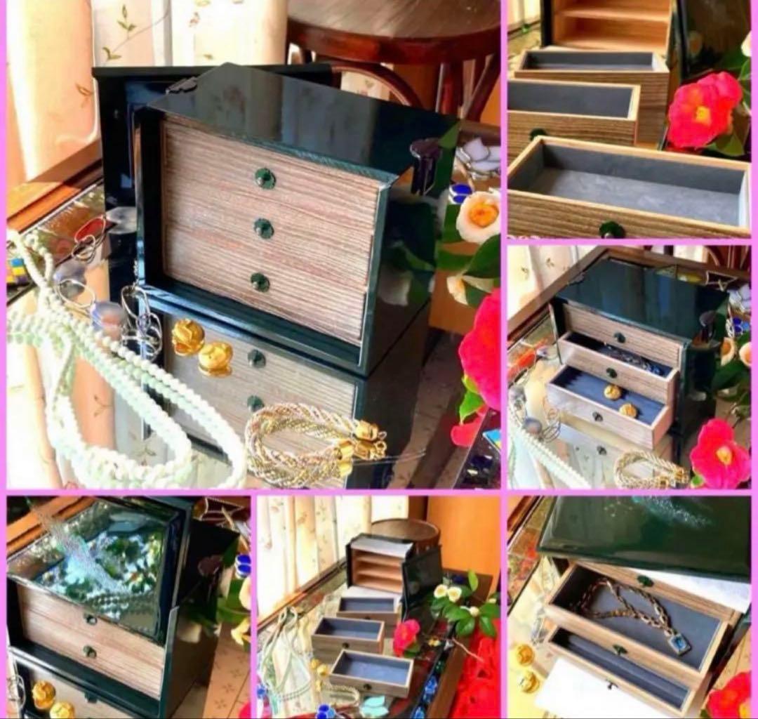 2172様感謝‼️JAPAN輪島螺鈿蒔絵「銀河-翠と紅」器局形宝石箱2点箱入