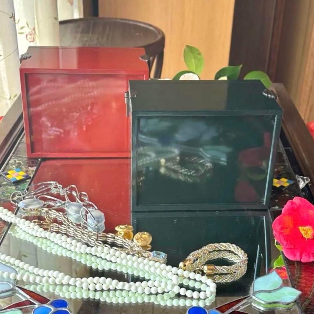 2172様感謝‼️JAPAN輪島螺鈿蒔絵「銀河-翠と紅」器局形宝石箱2点箱入