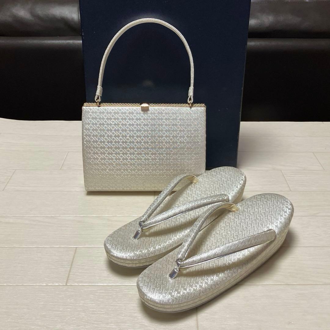《未使用》草履バッグセット　シルバー