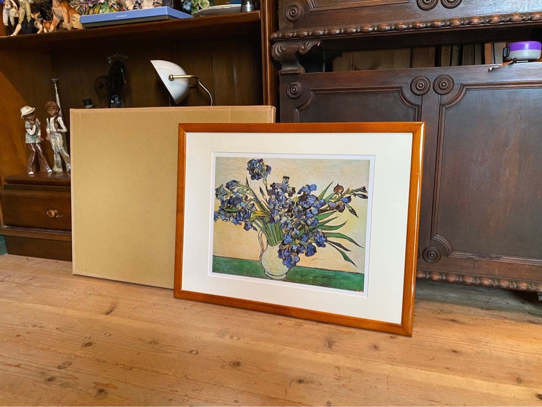 ゴッホ アイリス 花瓶　アイリスのある花瓶 インテリア 額縁