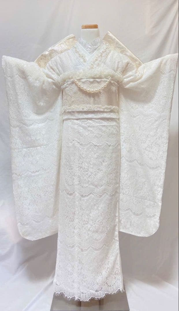 新品　振袖フルセット　振袖 成人式　ホワイト　振袖7点セット