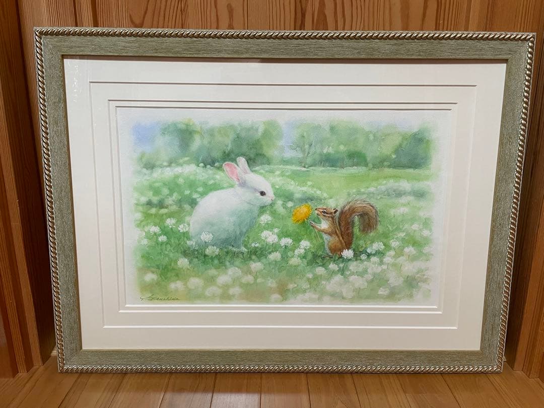 ★原画★土田　穣　つちだゆたか「お花をどうぞ」