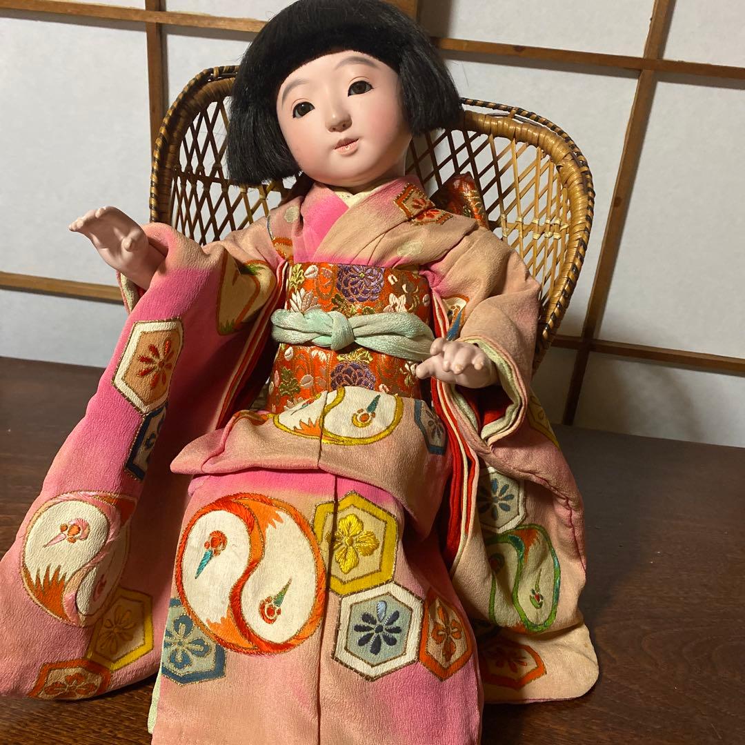 市松人形　希少　☆ほまれ人形☆　自由人形　４５ｃｍ　まつげ みつおれ　樫村瑞観？