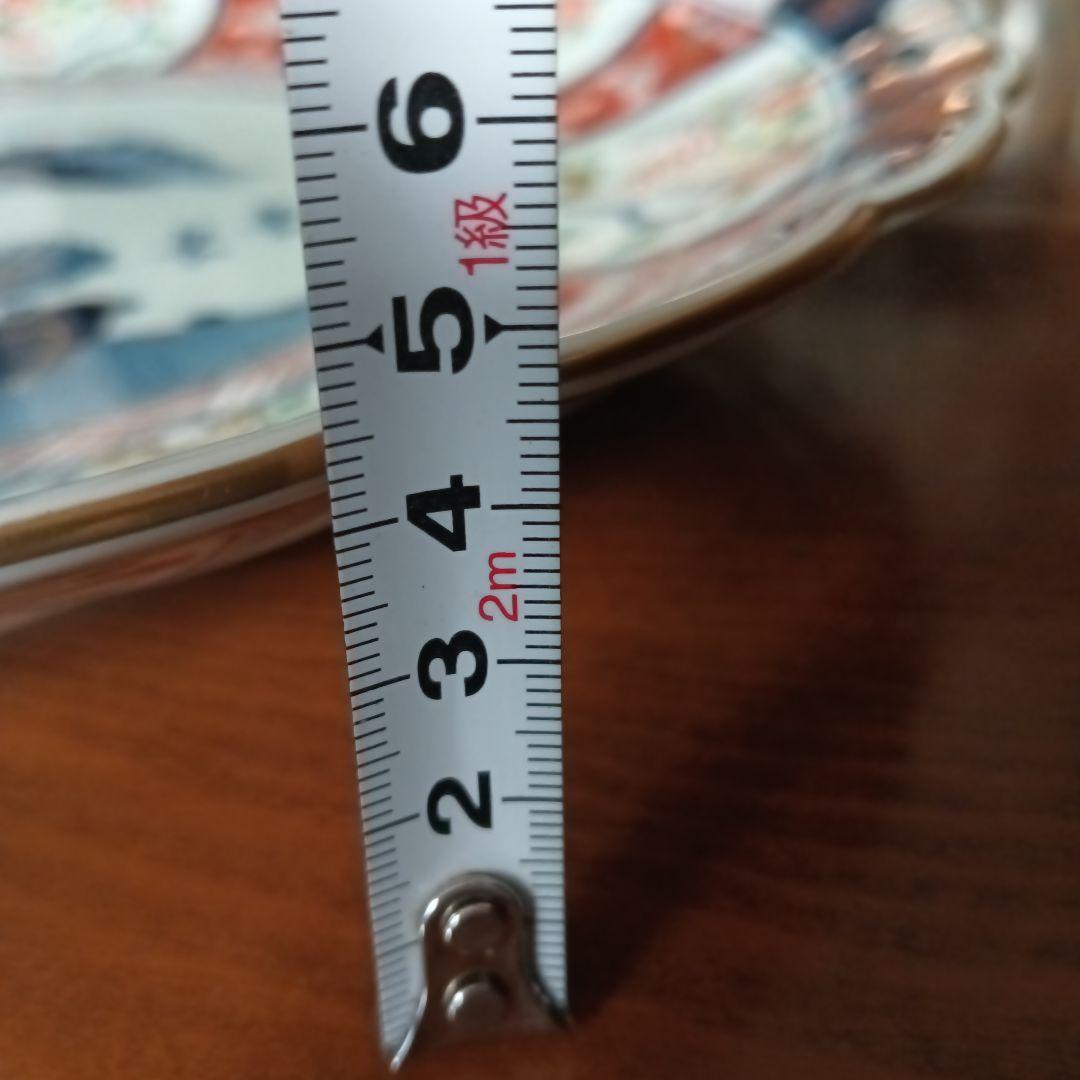 高級 色鍋島焼 瀬兵窯 肥前伊万里 藤花山水絵 飾り皿 金彩 直径約33cm