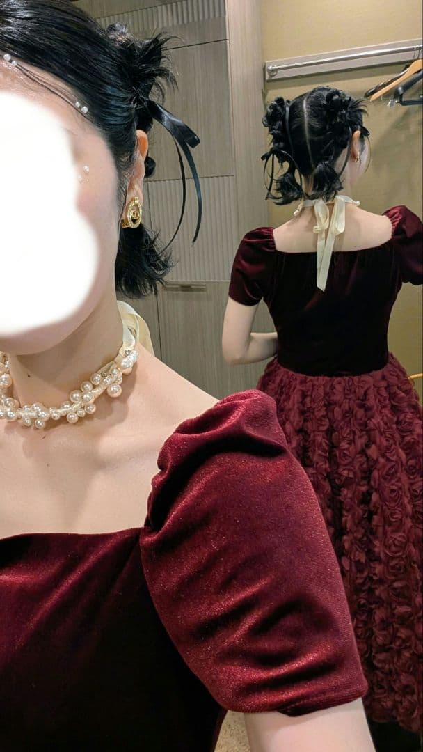 結婚式二次会パーティドレス バーガンディ ワインレッド オケージョン 新年会