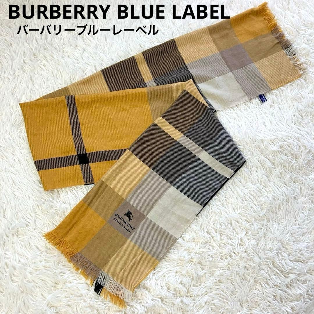 BURBERRY BLUE LABEL マフラー　ロゴ刺繍　ノバチェック