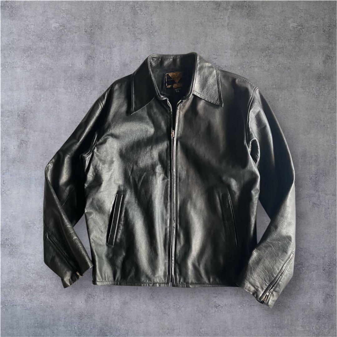 80s archive KOMINE本革レザーライダーススポーツジャケットLL