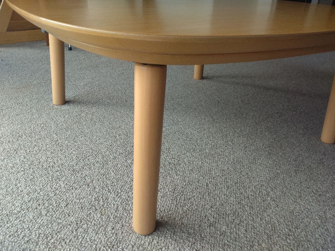 【美品】MUJI/無印良品 オーク材こたつ/ラウンド正方形/22年製座卓テーブル