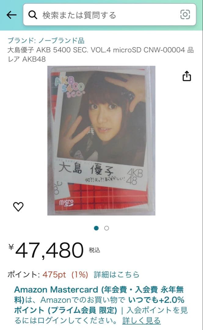 最終値下げ！超激レア！新品未使用未開封！AKB48大島優子microSD